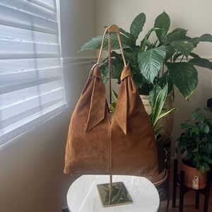 Divina Firenze | Suede Brown Slouchy Knot Tote